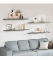 vidaXL Floating Wall Shelves 4 pcs Grey 120x23,5x3,8 cm MDF