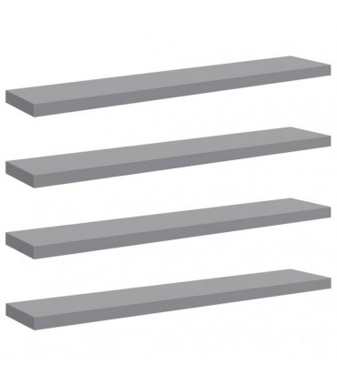 vidaXL Floating Wall Shelves 4 pcs Grey 120x23,5x3,8 cm MDF