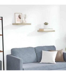 vidaXL Floating Wall Shelves 2 pcs Oak 40x23.5x3.8 cm MDF