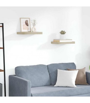 vidaXL Floating Wall Shelves 2 pcs Oak 40x23.5x3.8 cm MDF