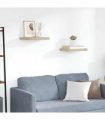 vidaXL Floating Wall Shelves 2 pcs Oak 40x23.5x3.8 cm MDF