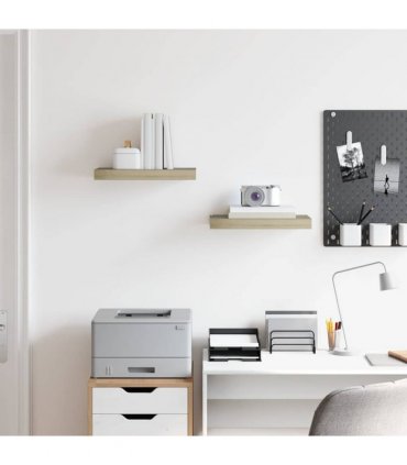 vidaXL Floating Wall Shelves 2 pcs Oak 40x23.5x3.8 cm MDF