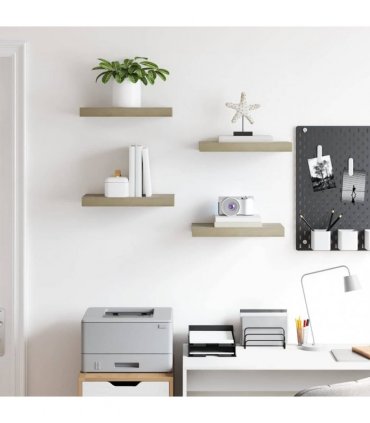vidaXL Floating Wall Shelves 4 pcs Oak 40x23.5x3.8 cm MDF