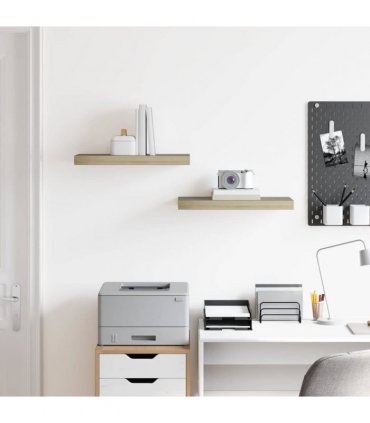 vidaXL Floating Wall Shelves 2 pcs Oak 50x23.5x3.8 cm MDF