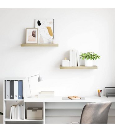 vidaXL Floating Wall Shelves 2 pcs Oak 60x23,5x3,8 cm MDF