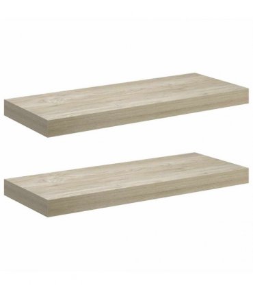 vidaXL Floating Wall Shelves 2 pcs Oak 60x23,5x3,8 cm MDF