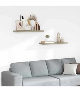 vidaXL Floating Wall Shelves 2 pcs Oak 80x23,5x3,8 cm MDF