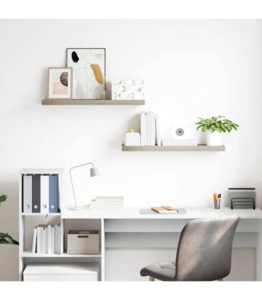 vidaXL Floating Wall Shelves 2 pcs Oak 80x23,5x3,8 cm MDF