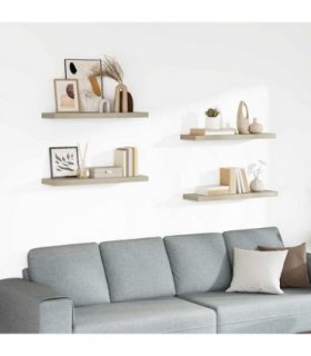 vidaXL Floating Wall Shelves 4 pcs Oak 80x23,5x3,8 cm MDF