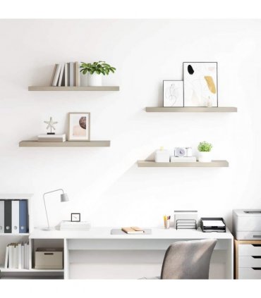 vidaXL Floating Wall Shelves 4 pcs Oak 80x23,5x3,8 cm MDF