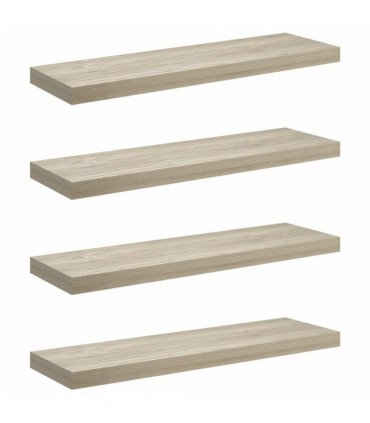 vidaXL Floating Wall Shelves 4 pcs Oak 80x23,5x3,8 cm MDF