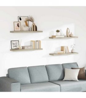 vidaXL Floating Wall Shelves 4 pcs Oak 90x23,5x3,8 cm MDF