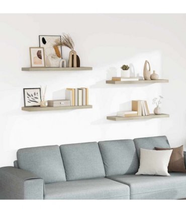 vidaXL Floating Wall Shelves 4 pcs Oak 90x23,5x3,8 cm MDF
