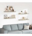 vidaXL Floating Wall Shelves 4 pcs Oak 90x23,5x3,8 cm MDF