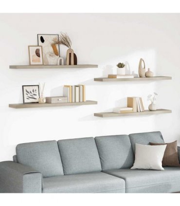 vidaXL Floating Wall Shelves 4 pcs Oak 120x23,5x3,8 cm MDF