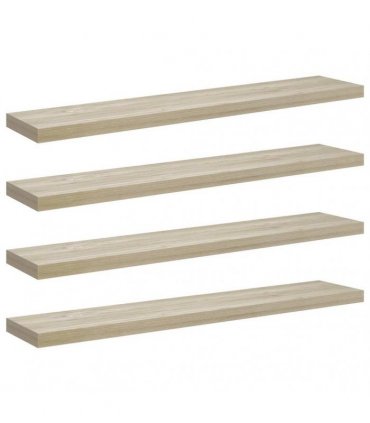 vidaXL Floating Wall Shelves 4 pcs Oak 120x23,5x3,8 cm MDF