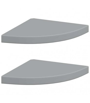 vidaXL Floating Corner Shelves 2 pcs Grey 35x35x3,8 cm MDF