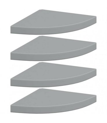 vidaXL Floating Corner Shelves 4 pcs Grey 35x35x3,8 cm MDF