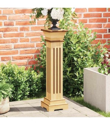 vidaXL Classic Square Pillar Plant Stand Light Wood 17x17x66 cm MDF