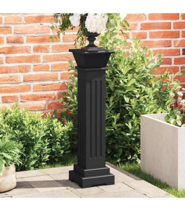 vidaXL Classic Square Pillar Plant Stand Black 17x17x66 cm MDF