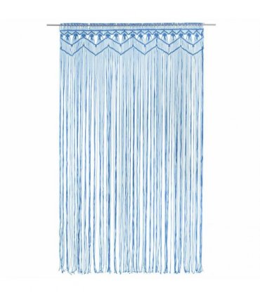 vidaXL Macrame Curtain Blue 140x240 cm Cotton