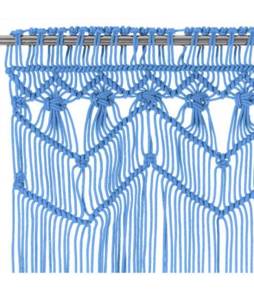 vidaXL Macrame Curtain Blue 140x240 cm Cotton