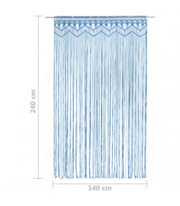 vidaXL Macrame Curtain Blue 140x240 cm Cotton