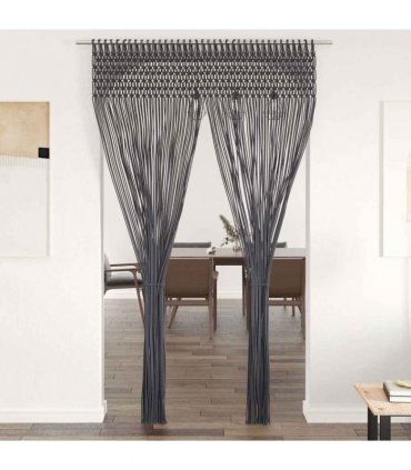vidaXL Macrame Curtain Anthracite 140x240 cm Cotton