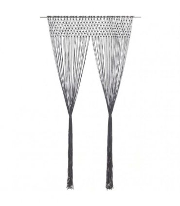vidaXL Macrame Curtain Anthracite 140x240 cm Cotton