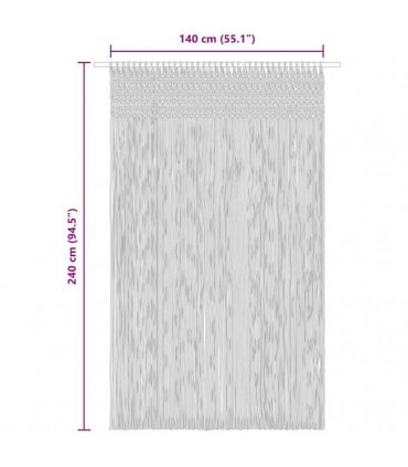 vidaXL Macrame Curtain Anthracite 140x240 cm Cotton