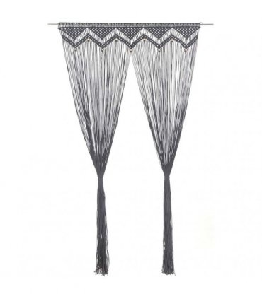 vidaXL Macrame Curtain Anthracite 140x240 cm Cotton