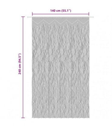 vidaXL Macrame Curtain Anthracite 140x240 cm Cotton