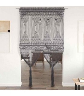 vidaXL Macrame Curtain Anthracite 140x240 cm Cotton