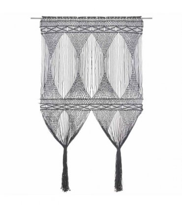 vidaXL Macrame Curtain Anthracite 140x240 cm Cotton