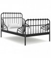 vidaXL Extendable Bed Frame without Mattress Black Metal 80x130/200 cm