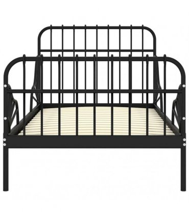 vidaXL Extendable Bed Frame without Mattress Black Metal 80x130/200 cm