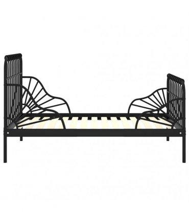 vidaXL Extendable Bed Frame without Mattress Black Metal 80x130/200 cm