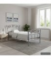vidaXL Bed Frame without Mattress Grey Metal 90x200 cm