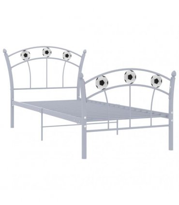 vidaXL Bed Frame without Mattress Grey Metal 90x200 cm