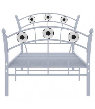 vidaXL Bed Frame without Mattress Grey Metal 90x200 cm