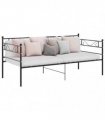 vidaXL Sofa Bed Frame without Mattress Black Metal 90x200 cm