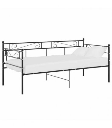 vidaXL Sofa Bed Frame without Mattress Black Metal 90x200 cm