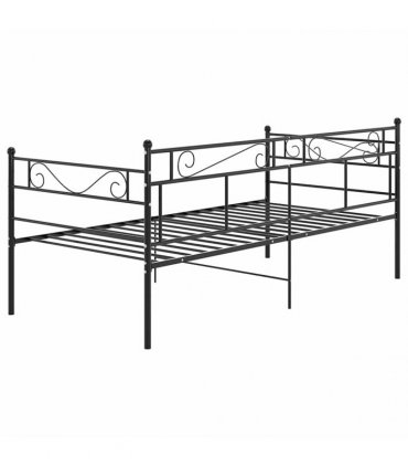 vidaXL Sofa Bed Frame without Mattress Black Metal 90x200 cm