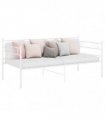 vidaXL Sofa Bed Frame without Mattress White Metal 90x200 cm