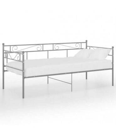 vidaXL Sofa Bed Frame without Mattress Grey Metal 90x200 cm