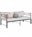 vidaXL Pull-out Sofa Bed Frame without Mattress Black Metal 90x200 cm