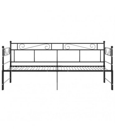 vidaXL Pull-out Sofa Bed Frame without Mattress Black Metal 90x200 cm