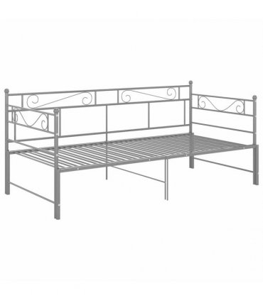 vidaXL Pull-out Sofa Bed Frame without Mattress Grey Metal 90x200 cm