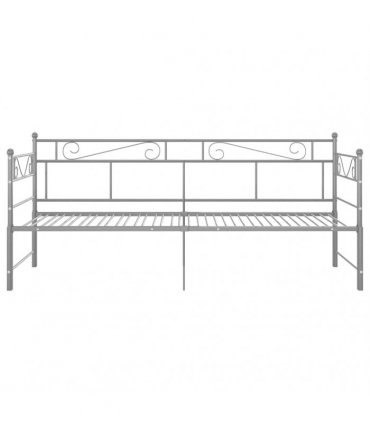 vidaXL Pull-out Sofa Bed Frame without Mattress Grey Metal 90x200 cm
