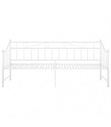 vidaXL Pull-out Sofa Bed Frame without Mattress White Metal 90x200 cm